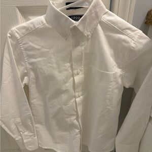 Izod White Button Down Shirt Classic Cotton Long Sleeve